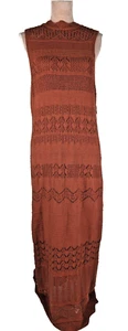 New Anthropologie Crochet Lace Maxi Dress Size XL Rust Red Boho - Picture 1 of 12