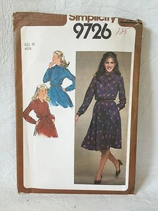 Simplicity 9726 Pullover Dress 10 Miss 1980 - Picture 1 of 2