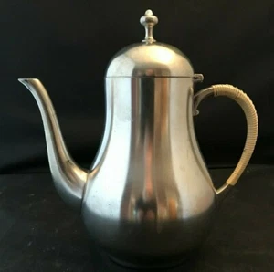 Vintage KMD Tin Tiel Royal Holland Pewter Lidded Coffee Tea Service Pot - Picture 1 of 2