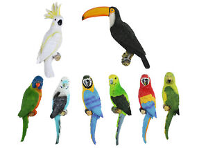 Dekofigur Zaun Papagei in-und outdoor 6 ver. Farben aus Polystone Kunststein