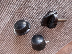 3 Radio Knob w Post Genuine Bakelite Pacent Ham Tube Receiver Amp 1920's Vintage - Picture 1 of 11