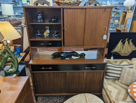 MCM 2-Piece Hutch Cabinet Buffet Mid-century Modern Cover