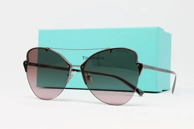 Очки солнцезащитные женские Tiffany бабочка TF3063 60039T темно-серый 64 мм половина обода новый! - Изображение 1 из 4