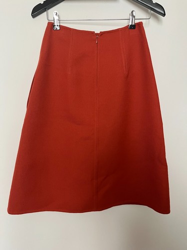 Gonna su misura vecchia Celine di Phoebe Philo lana arancione marrone taglia FR 36 S