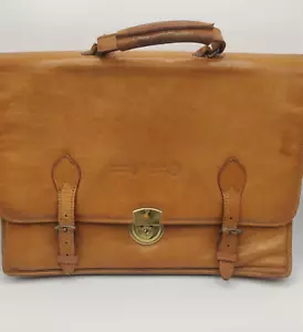 Guarnieri brown Leather Satchel Bag made in Italia Vintage - Picture 1 of 12