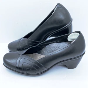 Dansko Womens Heels Black Leather Mid Shoes Almond Toe 40 M - Bild 1 von 8
