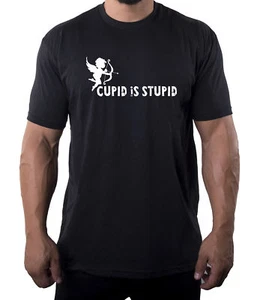 I Hate Valentine's Day shirts, Men Crew Neck T-Shirts - Cupid is Stupid - Picture 1 of 5