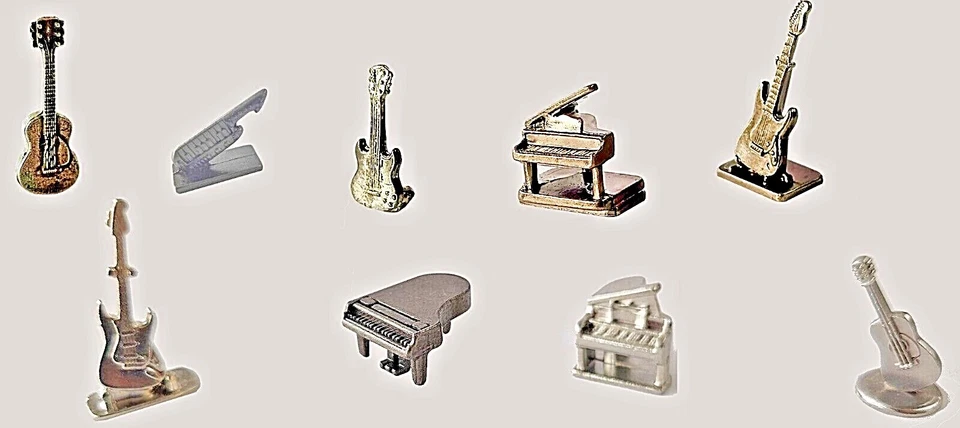 Instrumentos musicales Monopoly / Scene It Tokens: guitarra, bajo, piano,... Foto 1 de 1