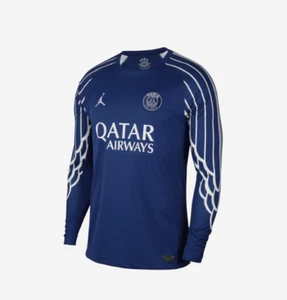 Jordan x PSG 2024/25 Stadium 4th Dri-Fit Replica Maglia Manica Lunga, Blu - Foto 1 di 2