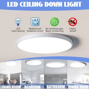 LED Ceiling Down Light Round 18/30/40W Ultra-Thin Oyster Lamp Modern Cool White - Picture 1 of 14