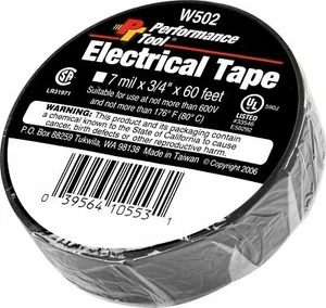 Herramienta de rendimiento cinta eléctrica W502, 3/4" x 60' ELÉCTRICA NEGRA NUEVA - Imagen 1 de 1