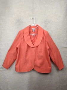 Jessica London Women Jacket 16 Pink 100% Polyester Snap Down Classic Blazer Fit - Picture 1 of 19