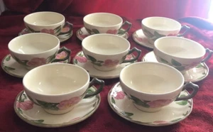 Juego de 8 tazas de té y platillos vintage de rosa franciscana del desierto - Johnson Bros - Imagen 1 de 12