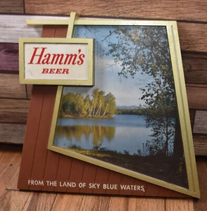 Vintage Hamms Bier aus dem Land der himmelblauen Gewässer Kunststoff Werbeschild - Bild 1 von 4