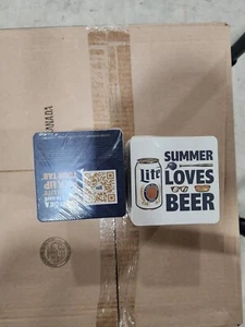 Lot Of 2 Full Sleeve Of Miller Lite 2 Sided Beer Coasters 100 summer loves beer - Picture 1 of 10