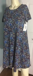 LulaRoe Carly Swing Dress NWT Multi Color Geometric Design Size  XXS W/ Pocket - Picture 1 of 7