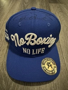 Saul Canelo Alvarez Autogramm handsigniert blau ohne Boxen No Life Hat - Bild 1 von 8