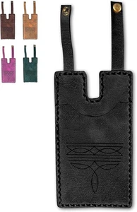 Western boot wallet with snap strap, leather boot wallet, credit card holder - Picture 1 of 18