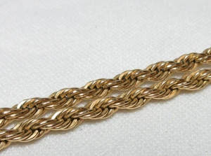 VINTAGE 14K YELLOW GOLD FILLED ROPE CHAIN NECKLACE 1/20 / 18 1/4 INCH BAB #1A - Picture 1 of 11