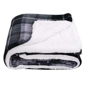 Sherpa Plaid Fleece Throw Blanket, Double-Sided Super Soft Luxurious Bedding ... - Picture 1 of 6