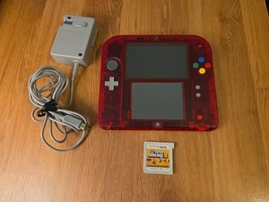 Nintendo 2DS Console Pokemon Clear Red Limited Edition Pokémon Japan Region - Picture 1 of 9