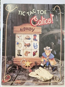 Vintage Gemälde Muster Tic Tac Toe Kaliko Western Garten Äpfel primitives Dekor - Bild 1 von 8