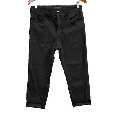 Kut From The Kloth Amy Crop Straight Leg Jeans Womens 10 Black Mid Rise Grunge - Image 1 of 4