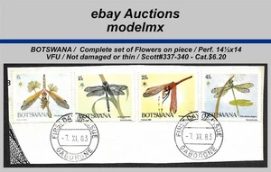 Botswana, 1983, Complete Set Of Flowers, VFU, On Piece, Sc.#337-340, Cat.$6.20 - Picture 1 of 1