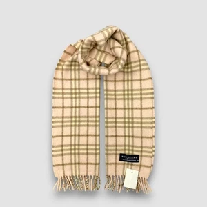 Vintage Burberry Cashmere Scarf Classic Nova Check Winter Pink Scarves Unisex - Picture 1 of 5