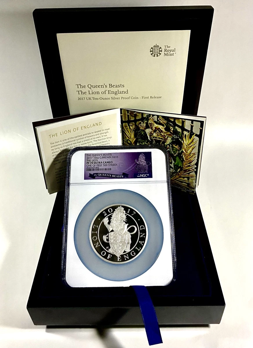 UK Queen's Beast 10 oz Precious Metal Content per Unit Silver
