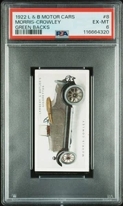 Morris-Crowley - 1922 Lambert & Butler Motor Cars Green Backs #8  PSA 6 - Picture 1 of 2