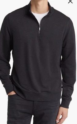 Pullover Robert Barakett para hombre gris 1/4 cremallera XL. Casual Preppy Comfort Foto 1 de 4