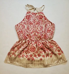 NWT Savanna Jane Pink Ivory Paisley Floral Tank Top Size Small Lined Womens - Picture 1 of 9