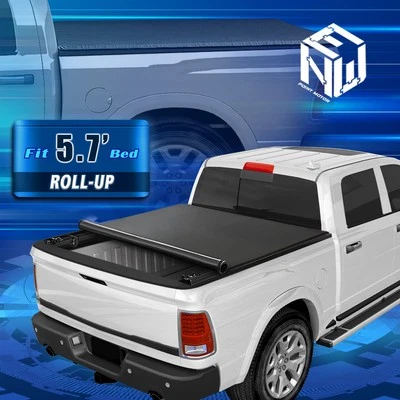For 09-22 Dodge Ram 1500 5.7Ft Fleetside Bed Soft Vinyl Roll Up Tonneau Cover - Image 1 of 4