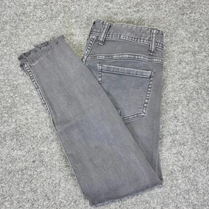 Women's Free People Black Distressed Skinny Jeans Raw Hem - Picture 1 of 4