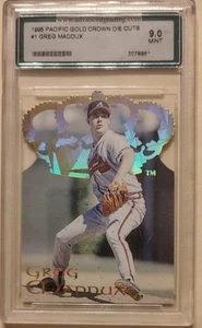 1995 Pacific Crown Collection Gold Crown Die-Cuts Greg Maddux #1 HOF - Picture 1 of 2