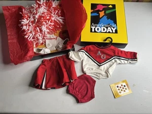 Pleasant Co American Girl Outfit Cheerleading Red White Pom Poms Original Box - Picture 1 of 3