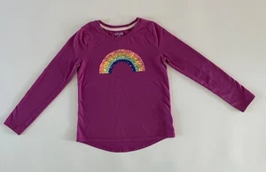Cat & Jack Flip Sequin Long Sleeve Shirt Size M(7/8) Purple with Rainbow - Picture 1 of 3