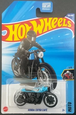 Hot Wheels HONDA CB750 CAFE, Blue, Q-Case, ** BOX SHIPPING ** - Image 1 of 4