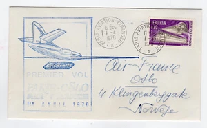 France 1970 première vol Paris - Oslo oblit. Paris Aviation /RUB10 - Picture 1 of 2