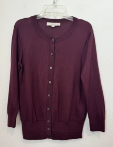 Loft Damen lila Pima Baumwolle Knopfleiste Cardigan Pullover adrett Small - Bild 1 von 9