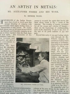 Alexander Fisher Artist Metal Silversmith Arts & Crafts Old Antique Article 1902 - Picture 1 of 4