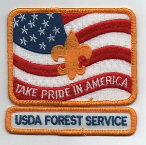 USDA Forest Service Strip w/ "Take Pride in America" Boy Scout Patch, Mint! - Picture 1 of 1