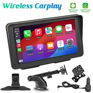 7" Portable Touch Screen Car Radio A*pple CarPlay Bluetooth Android Auto Stereo - Picture 1 of 18