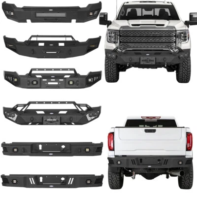 Textured Steel Front Rear Bumper w/ Light For 2020-2023 GMC Sierra 2500HD 3500HD - Image 1 of 4