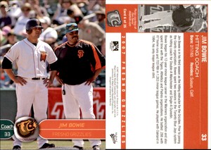 Jim Bowie 2007 MultiAd Fresno Grizzlies #6 Card *AutographDen*