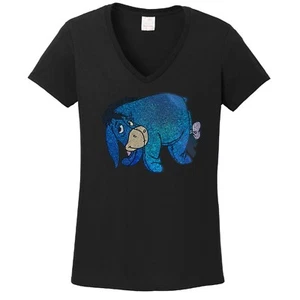 Woman's Eeyore Spangle T shirt Lots of sparkle Ladies tee vneck winnie the pooh - Picture 1 of 1