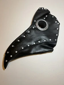 Black Leather Plague Doctor Mask Coaplay Halloween Long Nose Bird Beak Plague - Picture 1 of 5