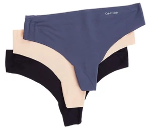 Calvin Klein L23523 Assorted Invisible 3 Pack Thong Women’s Size S - Picture 1 of 3