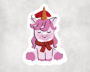 2 x Xmas Christmas Unicorn Santa Sticker Stickers Vinyl Laptop Tablet - Picture 1 of 1